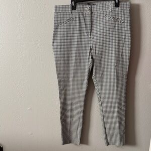 Primark Black and White Checkered Ankle Pants